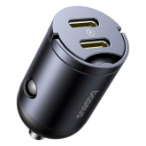 Incarcator auto Baseus Tiny Star, 2 x USB-C, 30 W, Black