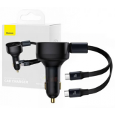 Incarcator auto Baseus Enjoyment, 2 x USB-C, 33W, Black