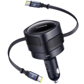 Incarcator auto Baseus Enjoyment Max, 2 x USB-C, 60 W, Black