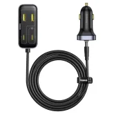 Incarcator auto Baseus BackseatPal L1, 2 x USB-C, 2 x USB-A, 1.5 m, Black