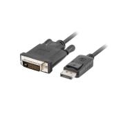 Cablu Lanberg CA-DPDV-10CU-0018-BK, DisplayPort - DVI-D, 1.8m, Black