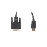 Cablu Lanberg CA-HDDV-20CU-0030-BK, DVI - HDMI, 3m, Black