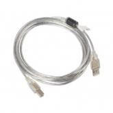 Cablu Lanberg CA-USBA-12CC-0030-TR, USB 2.0 - USB-B, 3m, Clear
