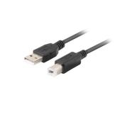 Cablu Lanberg CA-USBA-15CU-0010-BK, USB - USB-B, 1m, Black