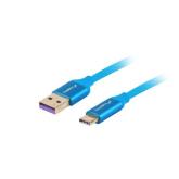 Cablu de date Lanberg CA-USBO-21CU-0010-BL, USB 2.0 - USB-C, 1m, Blue