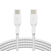 Cablu de date Belkin Boost Charge Braided, USB Tip C - USB Tip C, 1m, White