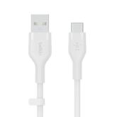 Cablu de date Belkin Flex, USB - USB-C, 2m, White