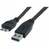 Cablu Assmann AK-300116-010-S, USB 3.0 - micro USB- B, 1m, Black