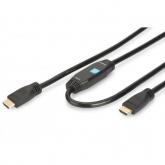 Cablu ASSMANN cu amplificator HDMI Male - HDMI Male, 15m, Black
