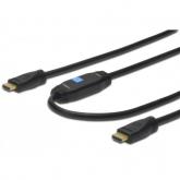 Cablu ASSMANN cu amplificator si Ethernet, HDMI Male - HDMI Male, 15m, Black
