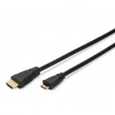 Cablu ASSMANN HDMI Male - Mini HDMI Male, 2m, Black
