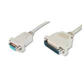 Cablu ASSMANN Serial 25Pin Male - 9 pin Female, 3m, Grey