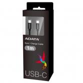 Cablu de date A-DATA ACC3G1AL-100CM-CBK, USB-C - USB-C, 1m, Black
