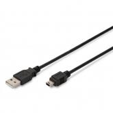 Cablu de date ASSMANN HighSpeed, USB 2.0 - Mini USB, 3m, Black