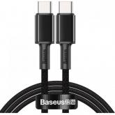 Cablu de date Baseus High Density Braided CATGD-A01 USB-C - USB-C, 1m, Black