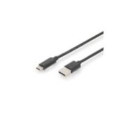 Cablu de date Digitus, USB 2.0 - USB-C, 3m, Black