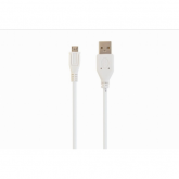 Cablu de date Gembird CCP-mUSB2-AMBM-W-0.5M, USB 2.0 - micro USB, 0.5m, White
