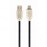 Cablu de date Gembird Premium Rubber, USB - micro USB, 1m, Black