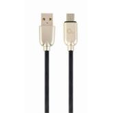 Cablu de date Gembird Premium Rubber, USB - micro USB, 2m, Black