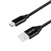 Cablu de date Logilink CU0140, USB 2.0 - USB-C, 1m, Black