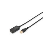 Cablu Digitus DA-70130-4, USB A male - USB A female, 5m, Black