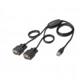 Cablu Digitus DA-70158, 1x USB - 2x RS232, 1.5m, Black