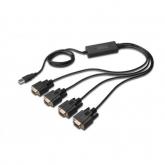 Cablu Digitus DA-70159, 1x USB 2.0 - 4x RS232, 1.5m, Black