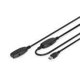 Cablu Extension ASSMANN, USB 3.0 female - USB 3.0 male, 10m, Black