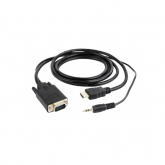 Cablu Gembird A-HDMI-VGA-03-6, HDMI - VGA + 3.5mm jack, 1.8m, Black