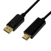 Cablu Logilink CV0129, DisplayPort - HDMI, 5m, Black