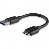 Cablu Startech USB3AUB15CMS, USB - microUSB-B, 0.15m, Black