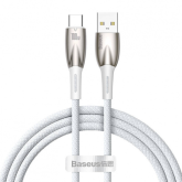 Cablu de date Baseus Glimmer, USB-A male - USB-C male, 1m, White