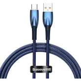 Cablu de date Baseus Glimmer, USB-A male - USB-C male, 1m, Blue