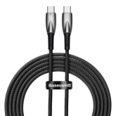 Cablu de date Baseus Glimmer, USB-C male - USB-C male, 1m, Black