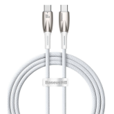 Cablu de date Baseus Glimmer, USB-C male - USB-C male, 1m, White