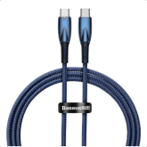 Cablu de date Baseus Glimmer, USB-C male - USB-C male, 1m, Blue