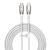 Cablu de date Baseus Glimmer, USB-C male - USB-C male, 2m, White