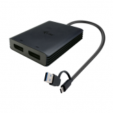 Adaptor I-TEC USB-C + USB-A - 2xDisplayPort, Black