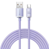 Cablu de date Baseus Crystal Shine, USB-A male - USB-C male, 1.2m, Violet
