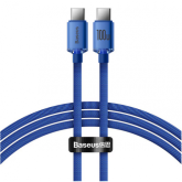 Cablu de date Baseus Crystal Shine, USB-C male - USB-C male, 1m, Blue