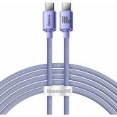 Cablu de date Baseus Crystal Shine, USB-C male- USB-C male, 2m, Violet