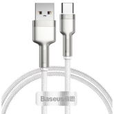 Cablu de date Baseus Cafule, USB-A male - USB-C male, 1 m, White 