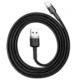 Cablu de date Baseus Cafule, USB male - Lightning male, 1m, Black