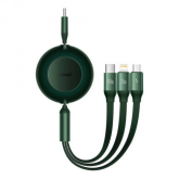 Cablu de date Baseus Bright Mirror 2 One-for-three Retractable, USB-C - USB-C/Lightning/Micro USB, 1.m, Green