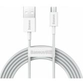 Cablu de date Baseus Superior, Fast Charging, CAMYS-A02, USB - Micro-USB, 2m, White