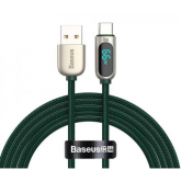 Cablu de date Baseus Display, USB male - USB-C male, 1m, Green
