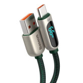 Cablu de date Baseus Display, USB-A male - USB-C male, 2 m, Green
