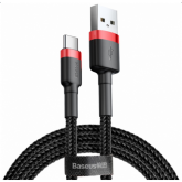 Cablu de date Baseus Cafule, USB male - USB-C male, 0.5m, Black