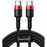 Cablu de date Baseus CATKLF-AL91, USB-C male - USB-C male, 2m, Black