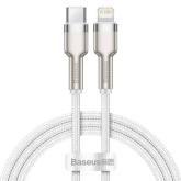 Cablu de date Baseus Cafule Metal CATLJK-A01 USB-C - Lightning, 1m, White